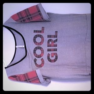 Cool girl plaid t-shirt